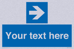 Custom Directional signage blue right arrow 